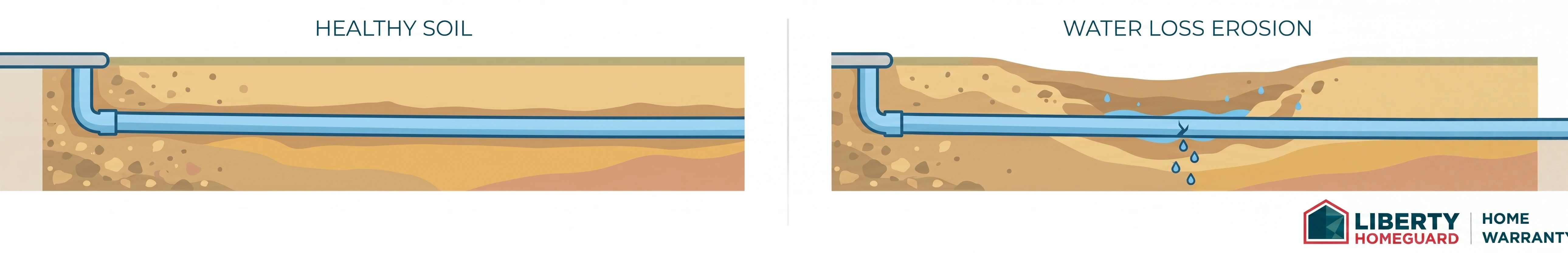 soil erosion near pool return line indicating underground pipe leak