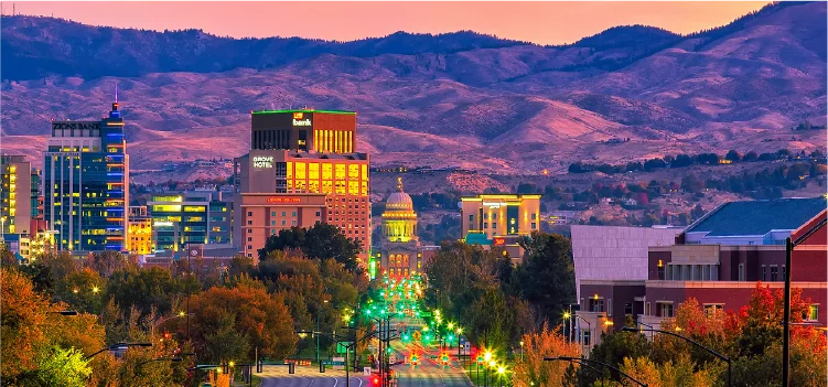City skyline of Boise, Idaho – best cities to raise a family 2025.